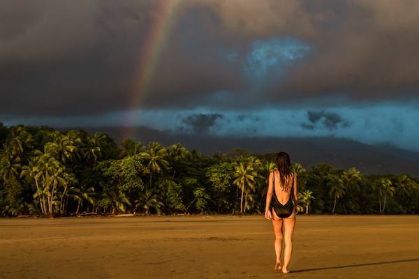 Walking on pristine Costa Rica beach
