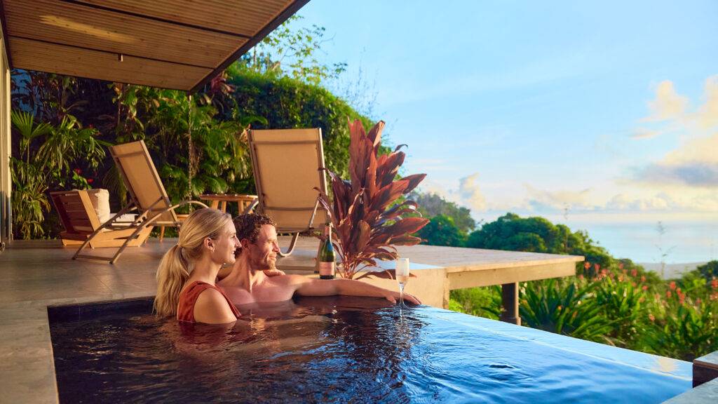 Honeymoon package couple at luxury resort